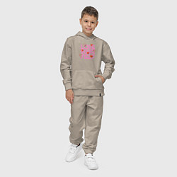 Костюм хлопковый детский Love yourself, цвет: миндальный — фото 2