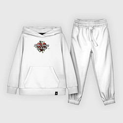 Костюм хлопковый детский Make money no love, цвет: белый