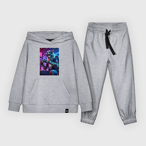 Детский костюм Крутой волчара - киберспорт / Меланж – фото 1