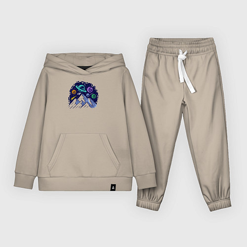 Детский костюм Космос над горами / Миндальный – фото 1