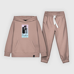 Костюм хлопковый детский Строения Лондона, цвет: пыльно-розовый