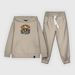 Костюм хлопковый детский Панк Гомер Симпсон - певец, цвет: миндальный