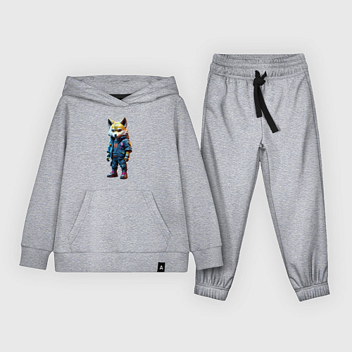 Детский костюм Уличный лисёнок - нейроарт / Меланж – фото 1