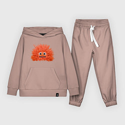 Костюм хлопковый детский Fluffy monster orange, цвет: пыльно-розовый