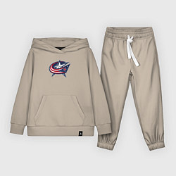 Костюм хлопковый детский Columbus blue jackets - hockey team - emblem, цвет: миндальный