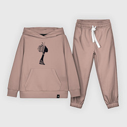 Костюм хлопковый детский Black woman, цвет: пыльно-розовый