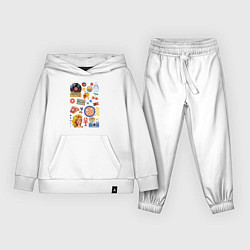 Костюм хлопковый детский Ретро вещи из 90 годов, цвет: белый