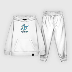 Костюм хлопковый детский Акула в кроссовках, мем, tralalero tralala, цвет: белый