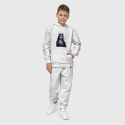 Костюм хлопковый детский Билли Айлиш с короной, цвет: белый — фото 2