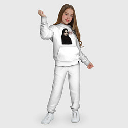 Костюм хлопковый детский Билли Айлиш готический стиль, цвет: белый — фото 2