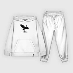 Костюм хлопковый детский Аист граффити, цвет: белый