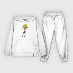 Костюм хлопковый детский Училка блондинка, цвет: белый