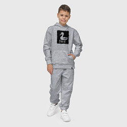 Костюм хлопковый детский Утка в черном штрихе, цвет: меланж — фото 2