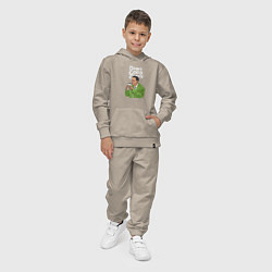 Костюм хлопковый детский Damn good coffee, цвет: миндальный — фото 2