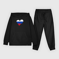 Костюм хлопковый детский Сердечко России, цвет: черный