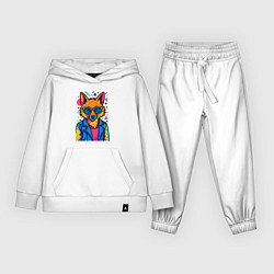 Костюм хлопковый детский Лиса Pop Colors, цвет: белый