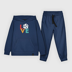 Костюм хлопковый детский Love volley, цвет: тёмно-синий