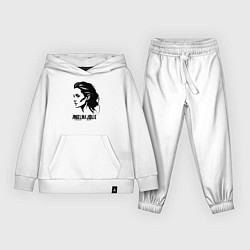 Костюм хлопковый детский Анджелина Джоли в профиль, цвет: белый