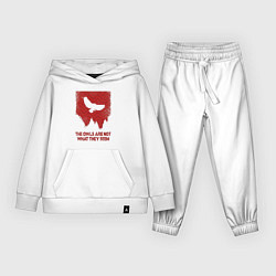 Костюм хлопковый детский The owls are not what they seem, цвет: белый