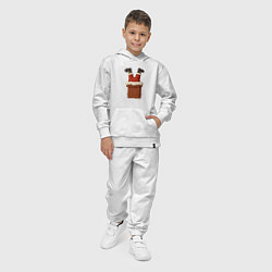 Костюм хлопковый детский Санта застрял в трубе, цвет: белый — фото 2