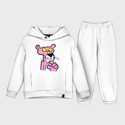 Детский костюм оверсайз Розовая пантера, цвет: белый