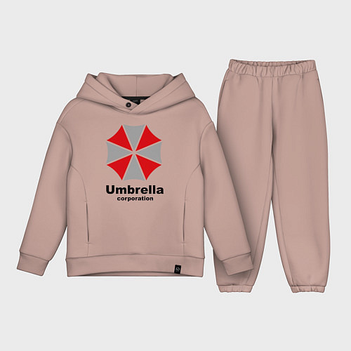 Детский костюм оверсайз Umbrella corporation / Пыльно-розовый – фото 1