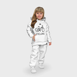 Детский костюм оверсайз I love cycling, цвет: белый — фото 2