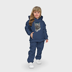 Детский костюм оверсайз Медведь в очках, цвет: тёмно-синий — фото 2