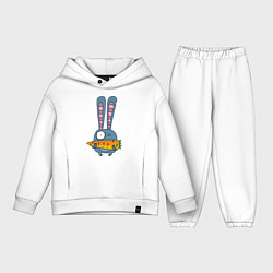 Детский костюм оверсайз Заяц с морковкой, цвет: белый