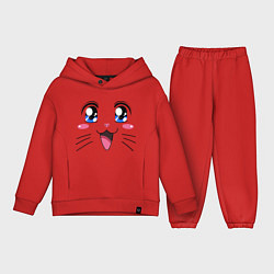 Детский костюм оверсайз Японская кошечка, цвет: красный