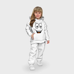 Детский костюм оверсайз Радостный смайлик, цвет: белый — фото 2