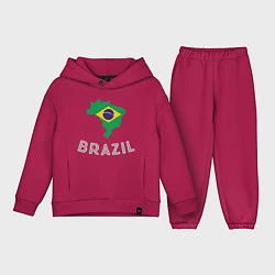 Детский костюм оверсайз Brazil Country, цвет: маджента