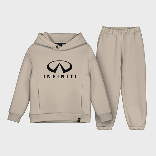 Детский костюм оверсайз Infiniti logo / Миндальный – фото 1