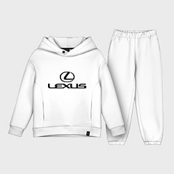 Детский костюм оверсайз Lexus logo, цвет: белый