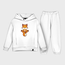 Детский костюм оверсайз Лисиная йога, цвет: белый