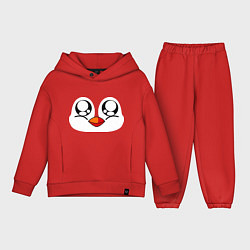 Детский костюм оверсайз Морда пингвина, цвет: красный