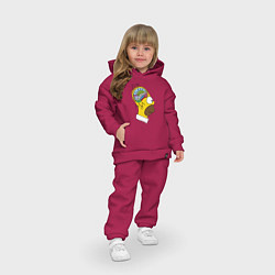 Детский костюм оверсайз Мозг Гомера, цвет: маджента — фото 2