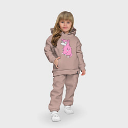 Детский костюм оверсайз Грустный слоупок, цвет: пыльно-розовый — фото 2