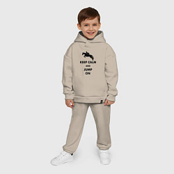 Детский костюм оверсайз Keep Calm & Jump On, цвет: миндальный — фото 2