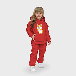 Детский костюм оверсайз Корги лапочка, цвет: красный — фото 2