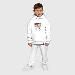 Детский костюм оверсайз BTS: Boys Faces, цвет: белый — фото 2