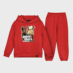 Детский костюм оверсайз GTA V: Man & Dog Dark, цвет: красный