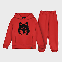 Детский костюм оверсайз Одинокий волк, цвет: красный