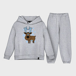 Детский костюм оверсайз Олень и снежинки, цвет: меланж