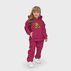 Детский костюм оверсайз Погран Войска, цвет: маджента — фото 2