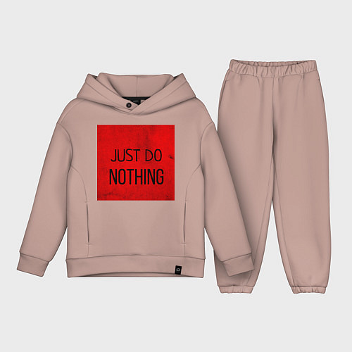 Детский костюм оверсайз JUST DO NOTHING / Пыльно-розовый – фото 1