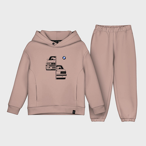 Детский костюм оверсайз BMW БМВ Z / Пыльно-розовый – фото 1