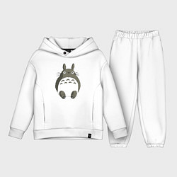 Детский костюм оверсайз Тоторо с прозрачным пузиком, цвет: белый