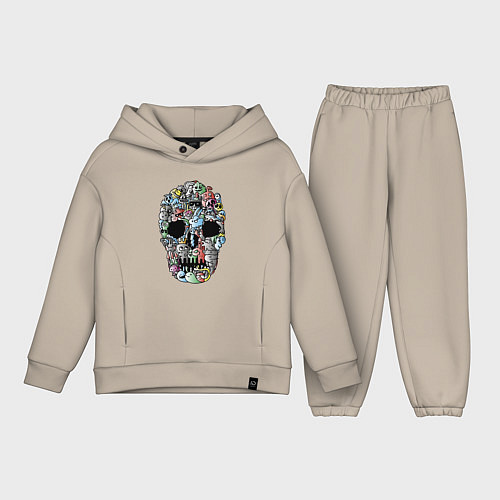 Детский костюм оверсайз Tosh Cool skull / Миндальный – фото 1