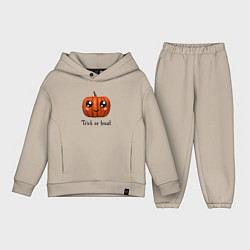 Детский костюм оверсайз Halloween pumpkin, цвет: миндальный
